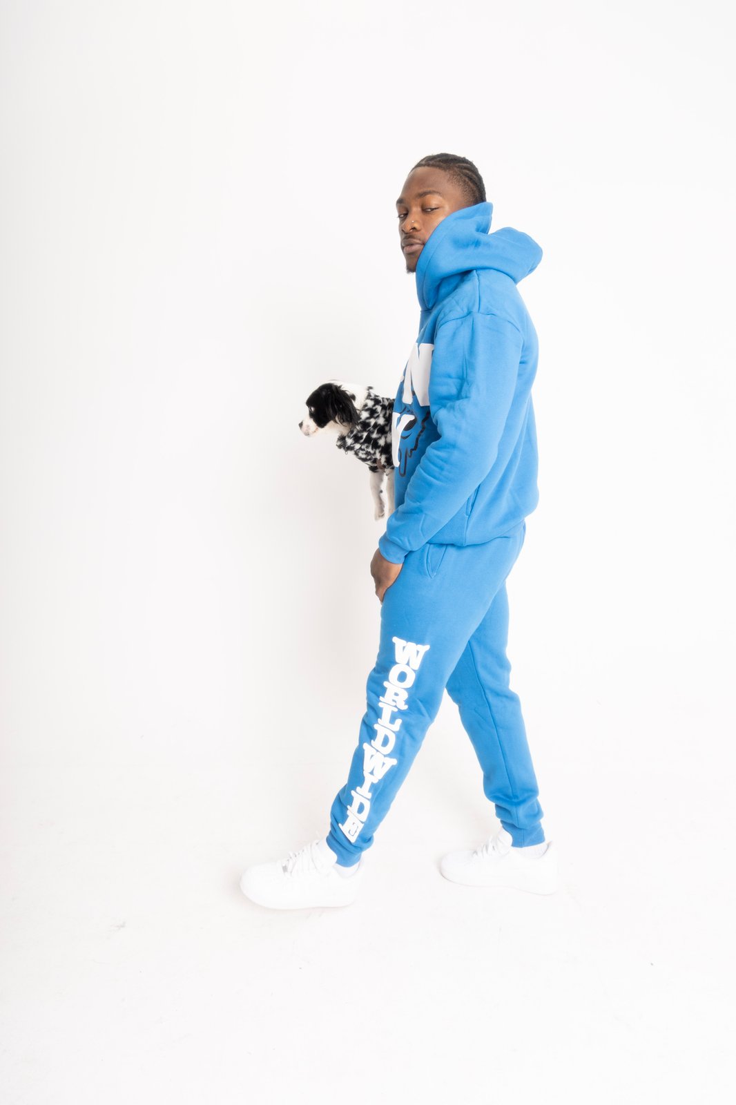 Blue Puff Print Janky Sweat Suits