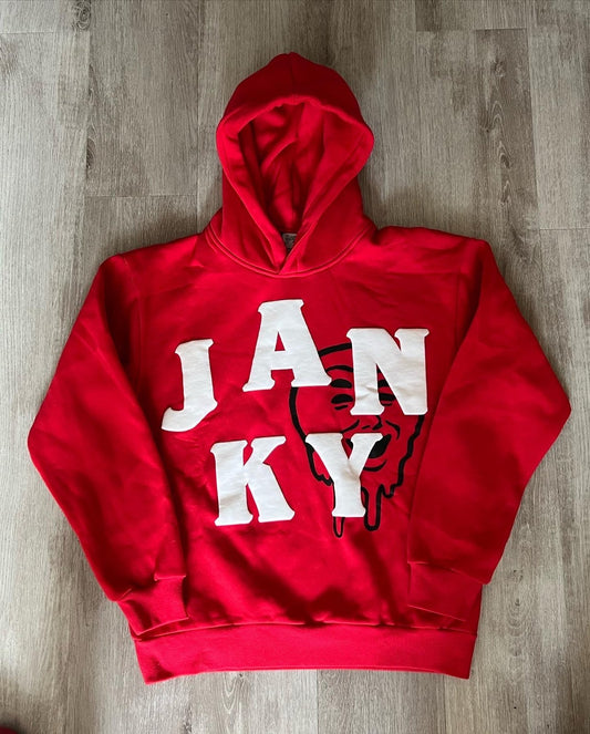 Red Puff Print Hoodie